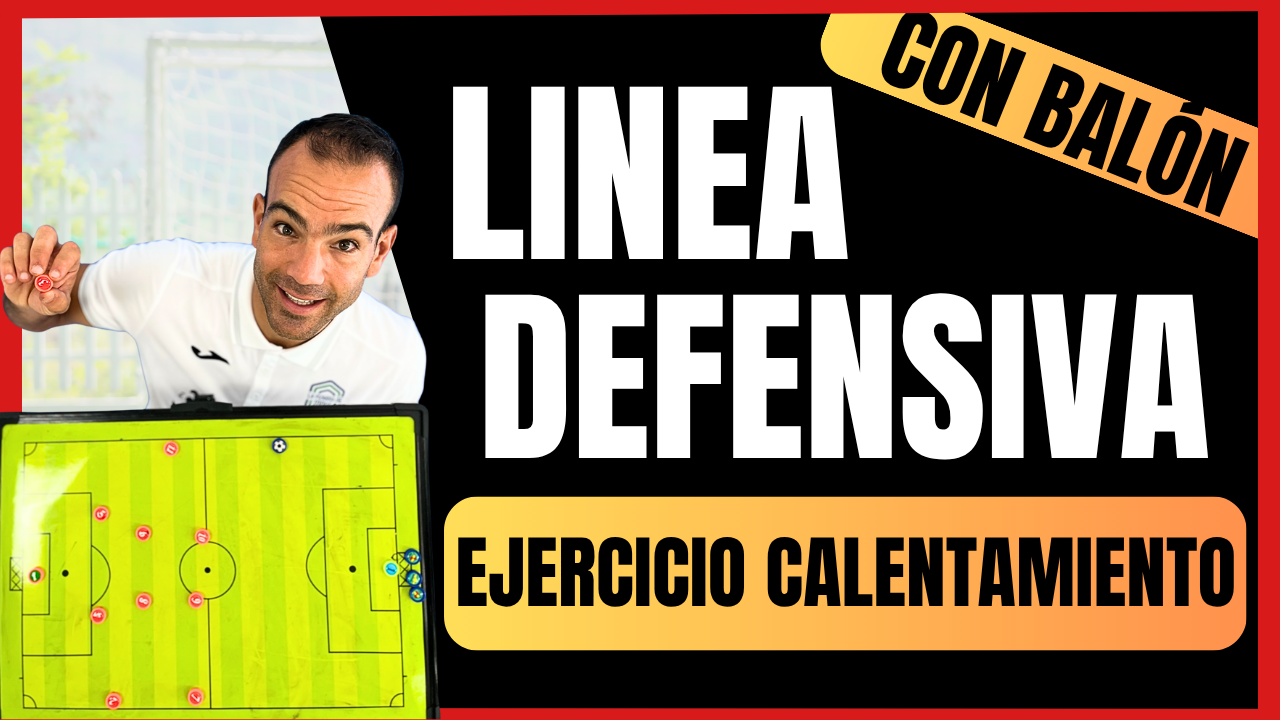 Ejercicio de calentamiento para trabajar la línea defensiva en fútbol