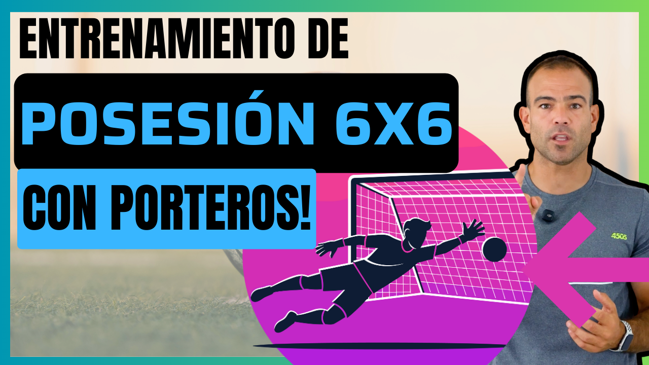 Posesión 6×6 + porteros: tarea integrada para mejorar la salida de balón y la participación del guardameta