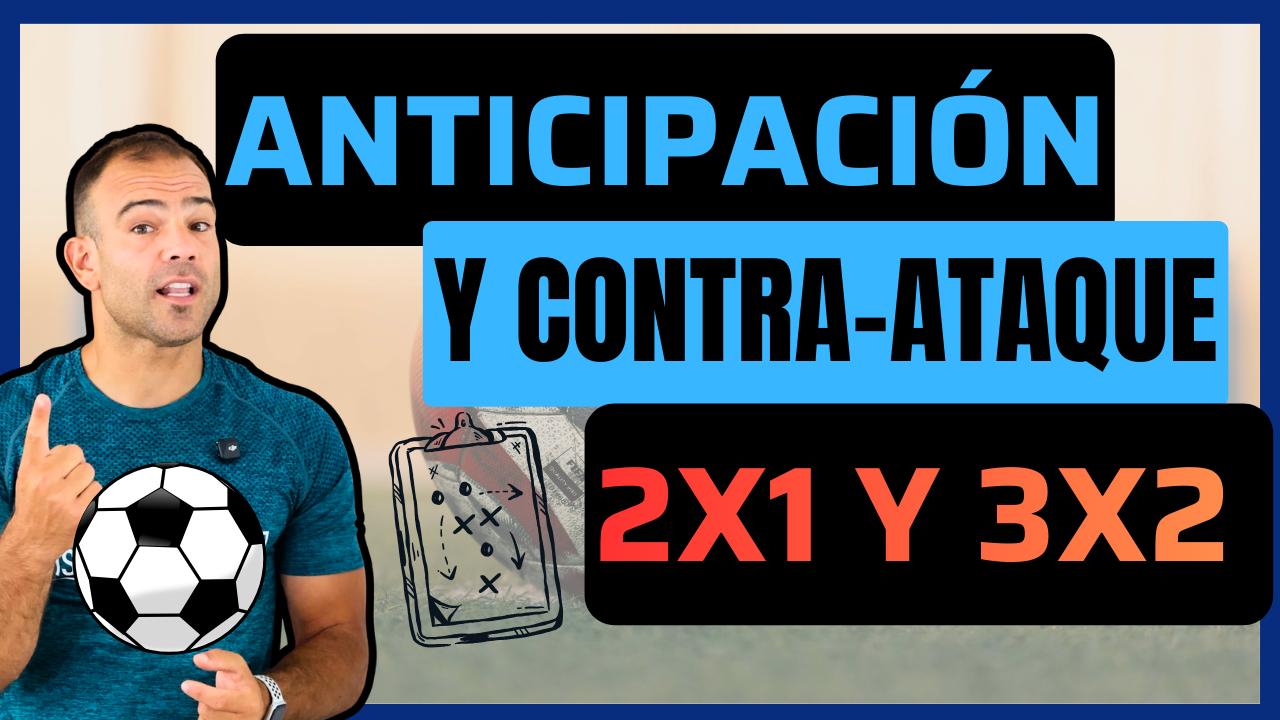 Ejercicio de transiciones en fútbol: 2×1, anticipación defensiva y contraataque en una sola tarea